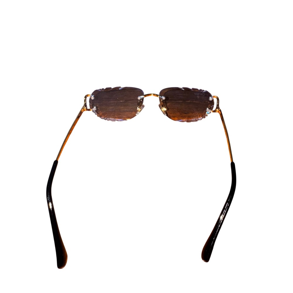 Cartier Rimless Sunglasses Gold Blue Gradient Diamond Cut Lens Made in Italy - Picture 3 of 8
